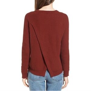 Madewell Province Cross Back Knit Pullover in Mahogany